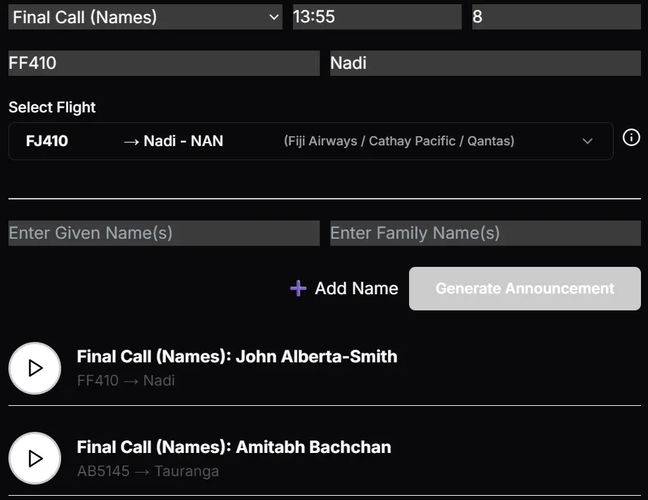 Easy to Use Announcement Web App & API